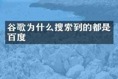 谷歌为什么搜索到的都是百度