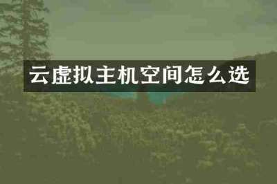 云虚拟主机空间怎么选