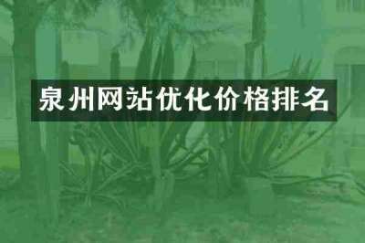 泉州网站优化价格排名