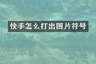 快手怎么打出图片符号