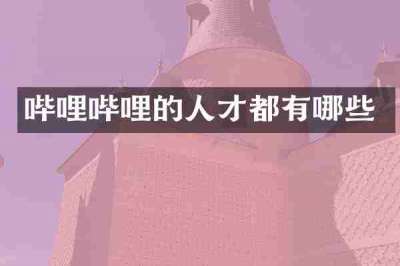 哔哩哔哩的人才都有哪些