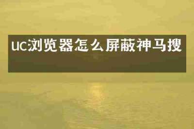 uc浏览器怎么屏蔽神马搜索