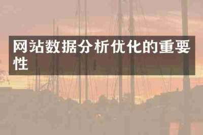 网站数据分析优化的重要性