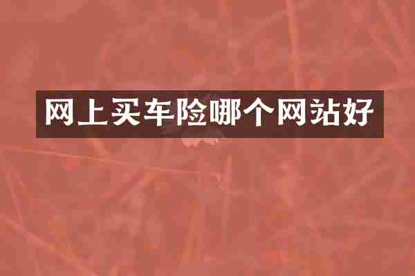 网上买车险哪个网站好
