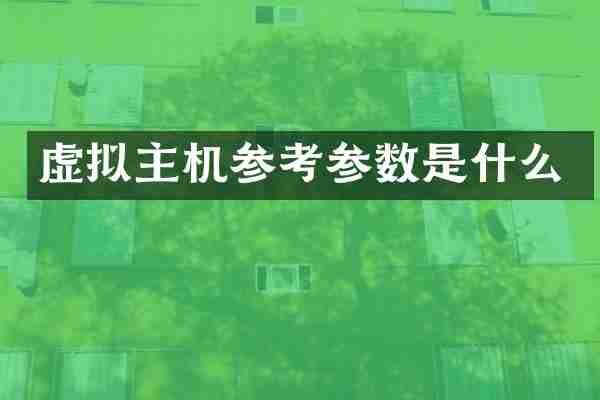 虚拟主机参考参数是什么