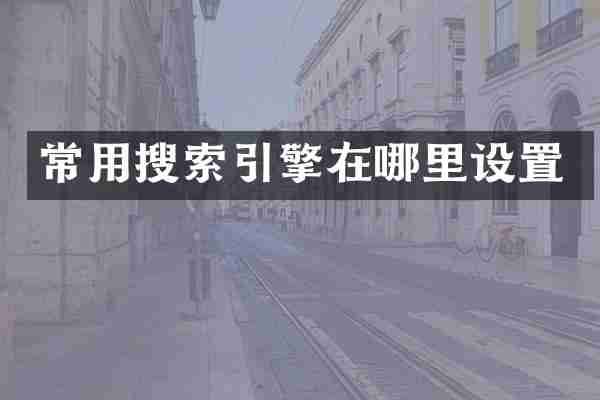 常用搜索引擎在哪里设置