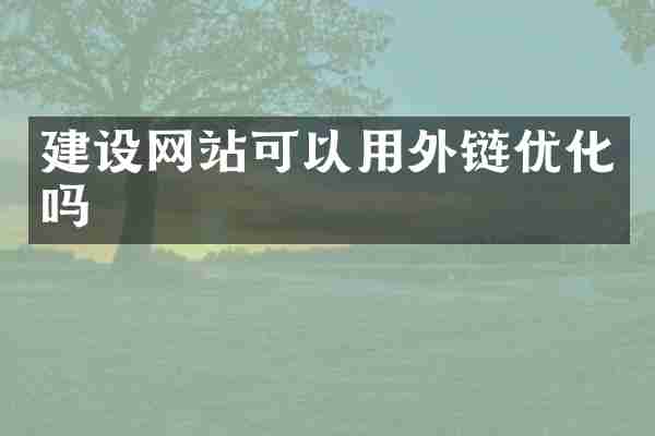 建设网站可以用外链优化吗