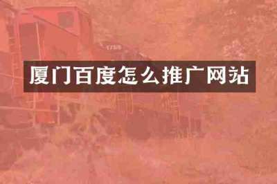 厦门百度怎么推广网站