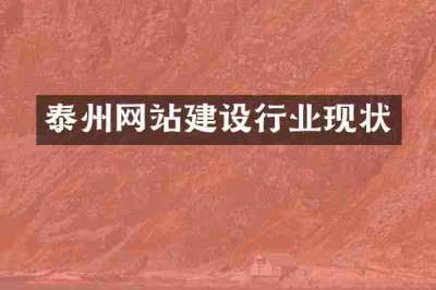 泰州网站建设行业现状