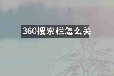 360搜索栏怎么关