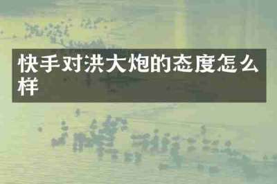 快手对洪大炮的态度怎么样