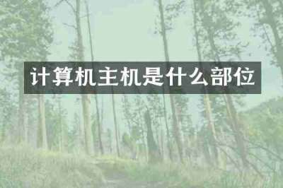 计算机主机是什么部位