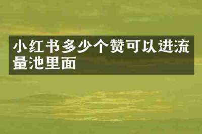小红书多少个赞可以进流量池里面