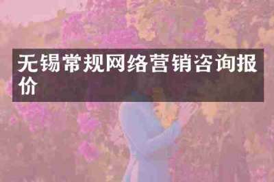 无锡常规网络营销咨询报价