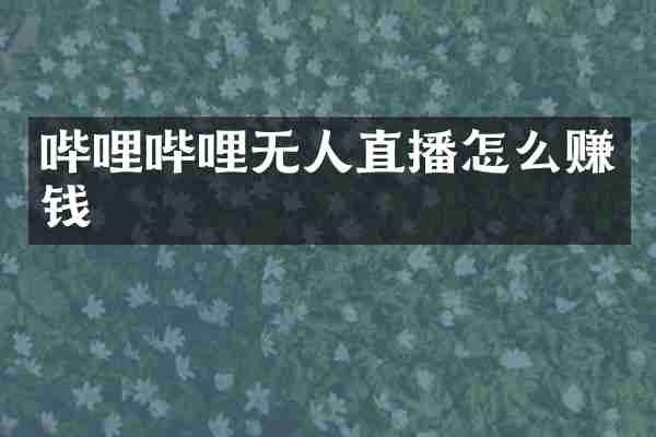 哔哩哔哩无人直播怎么赚钱