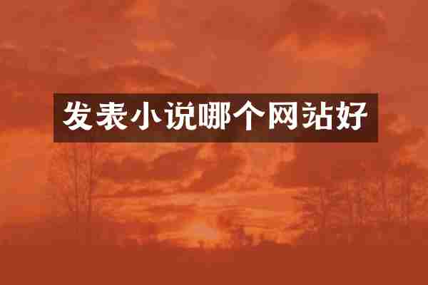 发表小说哪个网站好