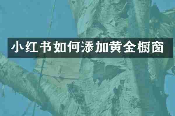 小红书如何添加黄金橱窗