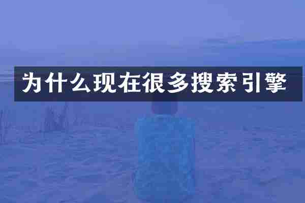 为什么现在很多搜索引擎