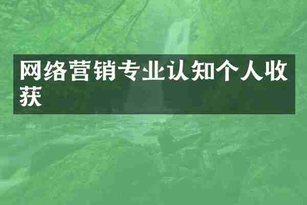 网络营销专业认知个人收获