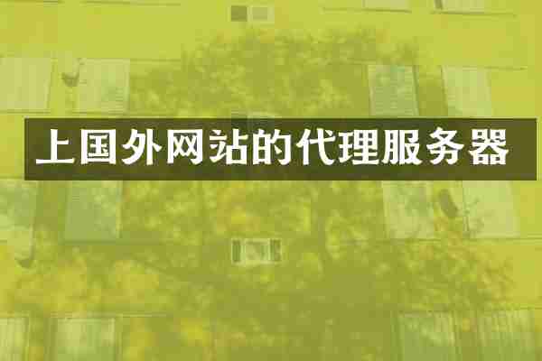 上国外网站的代理服务器