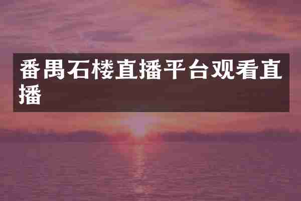 番禺石楼直播平台观看直播