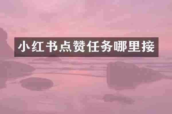 小红书点赞任务哪里接
