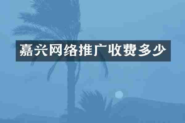 嘉兴网络推广收费多少