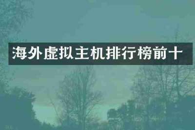 海外虚拟主机排行榜前十