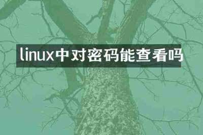 linux中对密码能查看吗