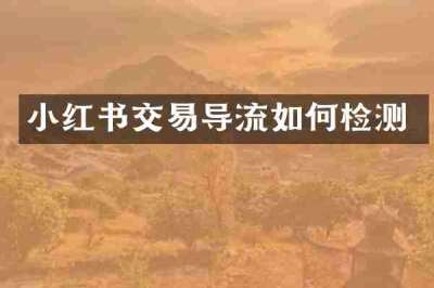 小红书交易导流如何检测