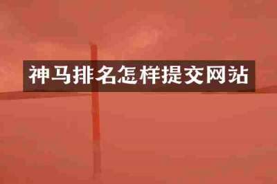 神马排名怎样提交网站
