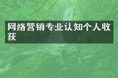 网络营销专业认知个人收获