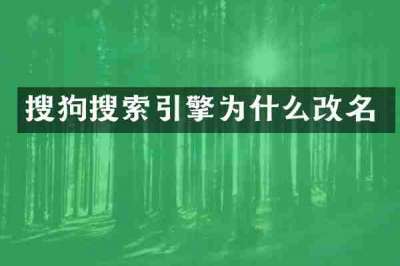 搜狗搜索引擎为什么改名