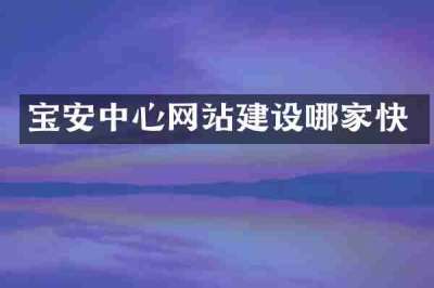 宝安中心网站建设哪家快