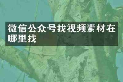 微信公众号找视频素材在哪里找