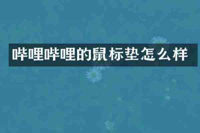 哔哩哔哩的鼠标垫怎么样