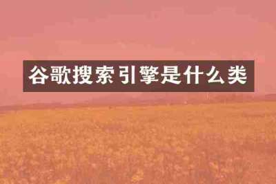 谷歌搜索引擎是什么类