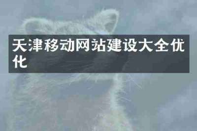 天津移动网站建设大全优化