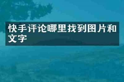 快手评论哪里找到图片和文字