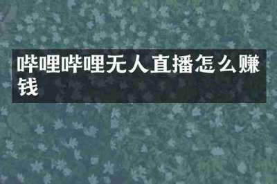 哔哩哔哩无人直播怎么赚钱