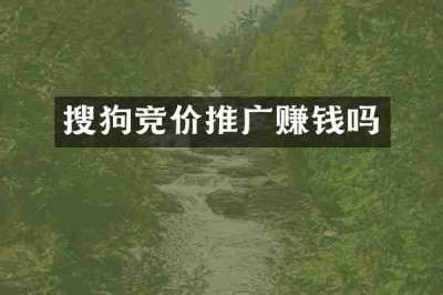 搜狗竞价推广赚钱吗