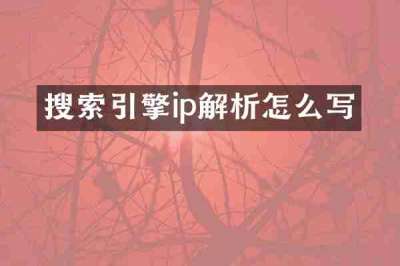 搜索引擎ip解析怎么写