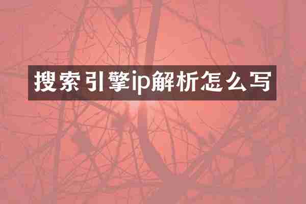 搜索引擎ip解析怎么写