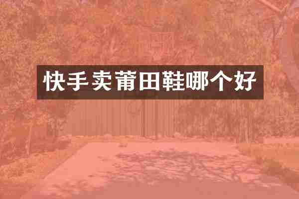 快手卖莆田鞋哪个好