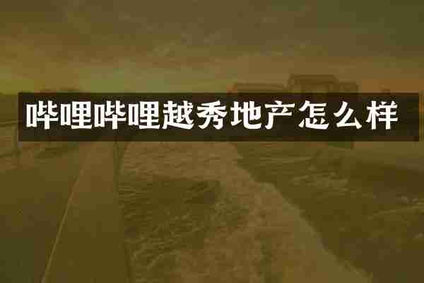 哔哩哔哩越秀地产怎么样