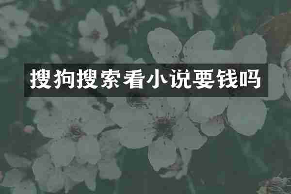 搜狗搜索看小说要钱吗
