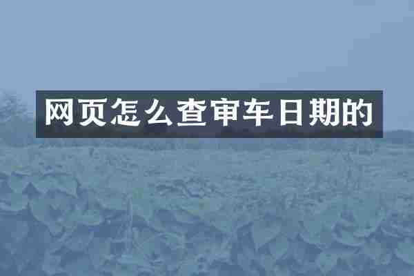 网页怎么查审车日期的