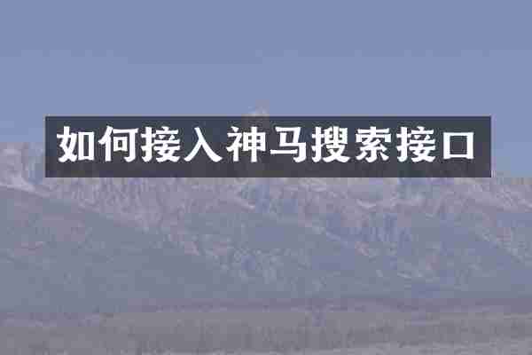 如何接入神马搜索接口