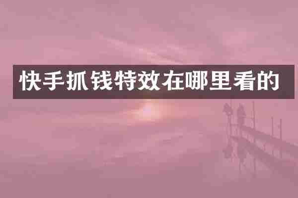 快手抓钱特效在哪里看的