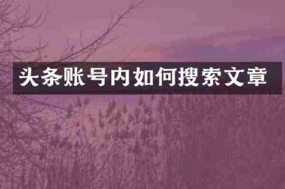 头条账号内如何搜索文章